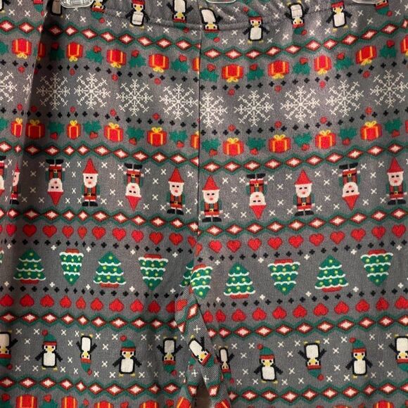 Christmas Holiday Santa Christmas Tree Leggings Xl 15/17 - Picture 3 of 10